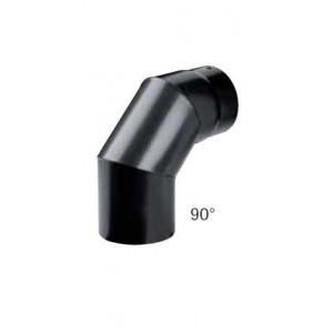 Coude d'évacuation de fumée de 130 mm noir 90°
