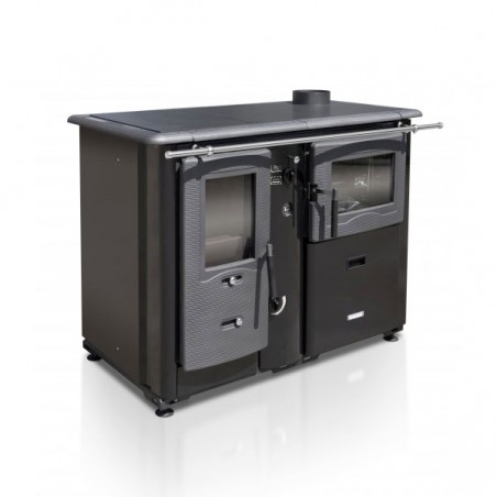 Cuisinière à bois + bouilleur Temy Plus P 20 noir