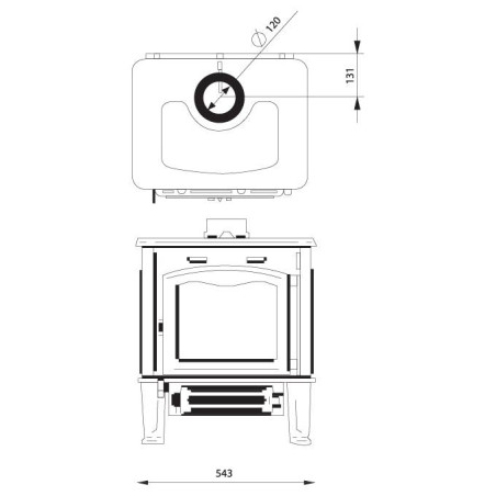 Poêle à bois MBS Eva 3 faces Poêle à bois MBS Eva 3 faces