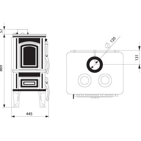 Poêle à bois MBS Eva 3 faces